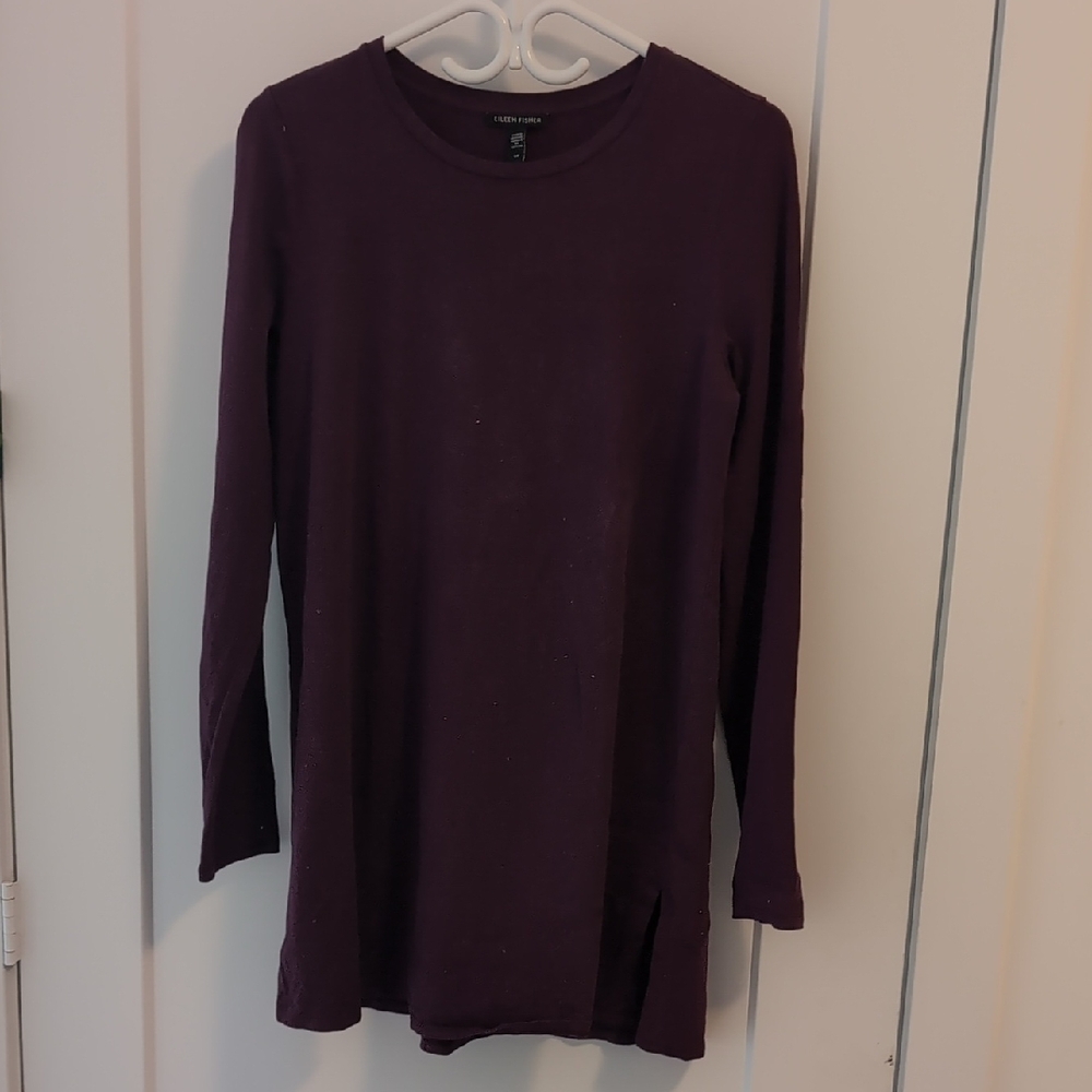 Eileen Fisher Rich Purple Long Sleeve Tunic